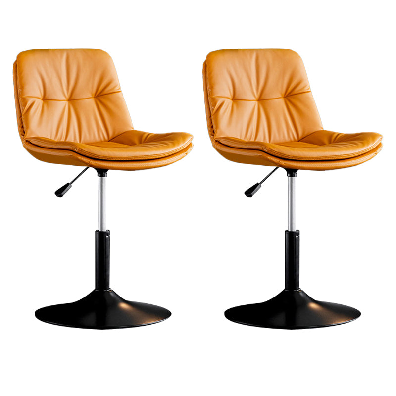 Contemporary Metal Barstool Faux Leather Counter Stool with Swivel in Matte Finish