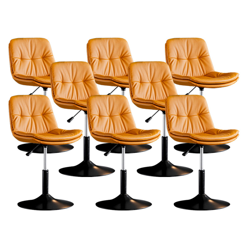 Contemporary Metal Barstool Faux Leather Counter Stool with Swivel in Matte Finish