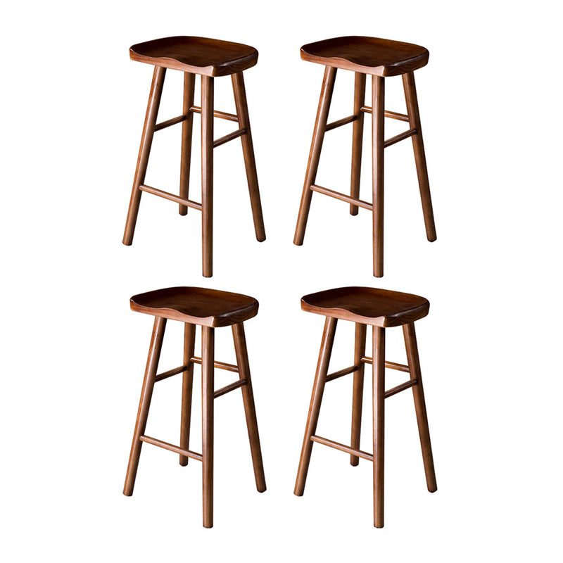 Contemporary Wood Barstool Wood Counter Stool in Matte Finish for Indoor