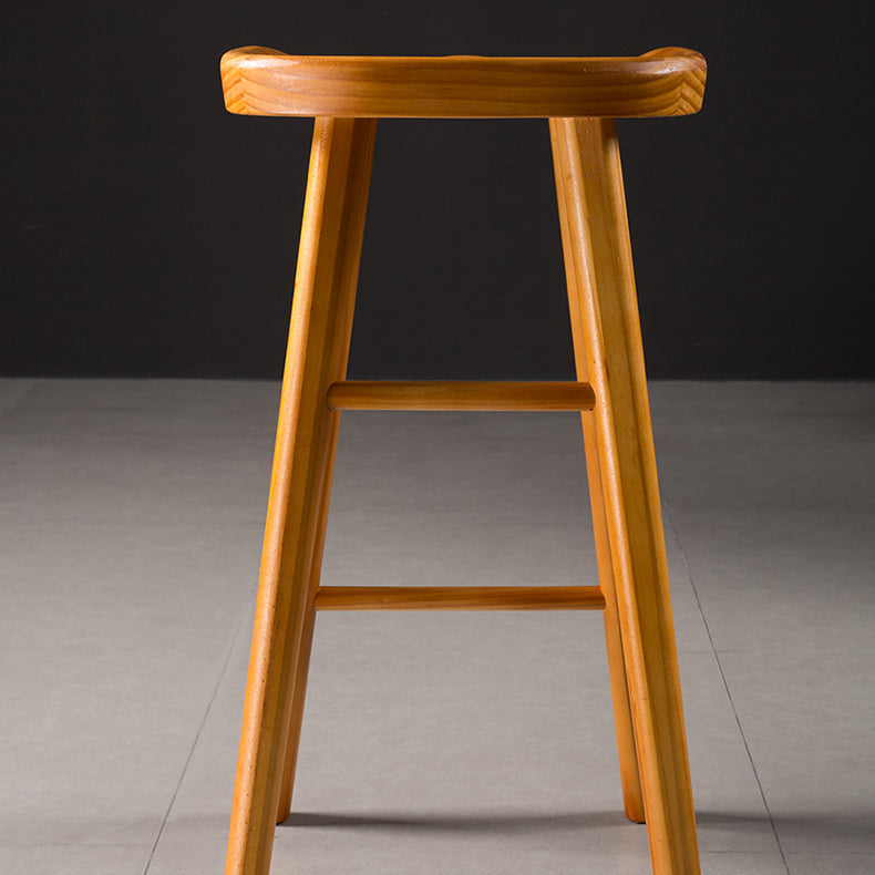 Contemporary Wood Barstool Wood Counter Stool in Matte Finish for Indoor