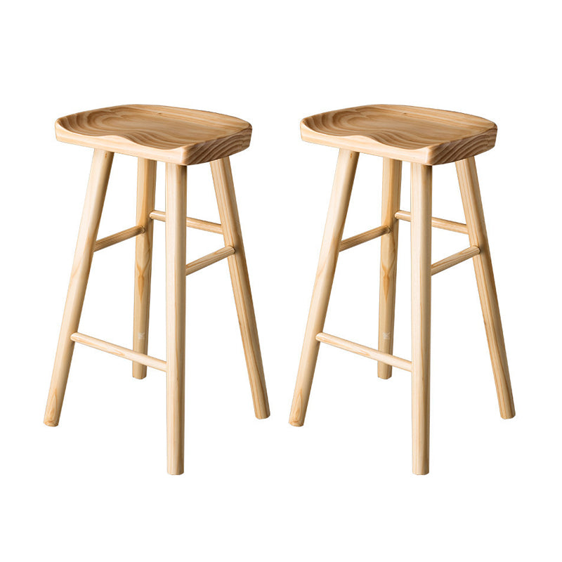 Contemporary Wood Barstool Wood Counter Stool in Matte Finish for Indoor