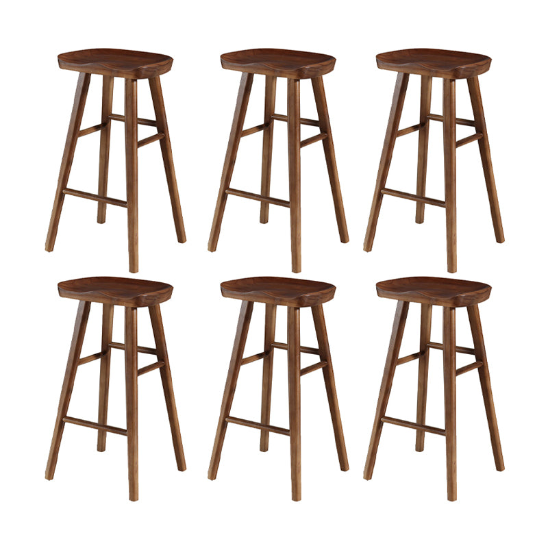 Contemporary Wood Stool Wood Counter Stool in Matte Finish for Indoor
