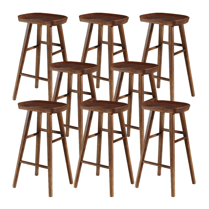 Contemporary Wood Stool Wood Counter Stool in Matte Finish for Indoor