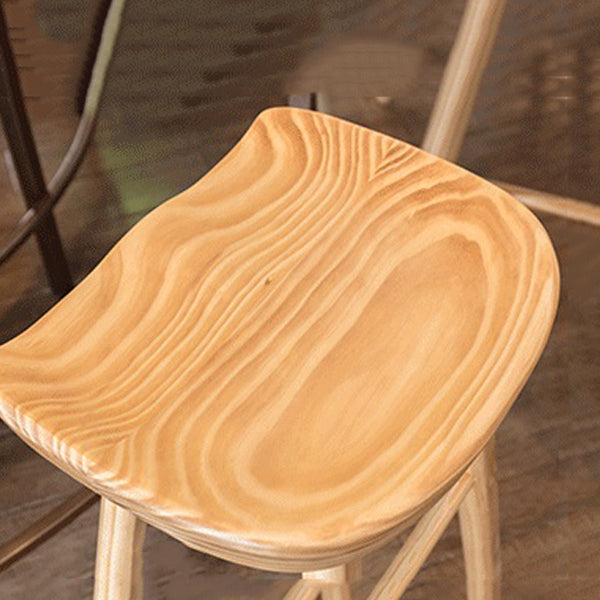 Contemporary Wood Stool Wood Counter Stool in Matte Finish for Indoor