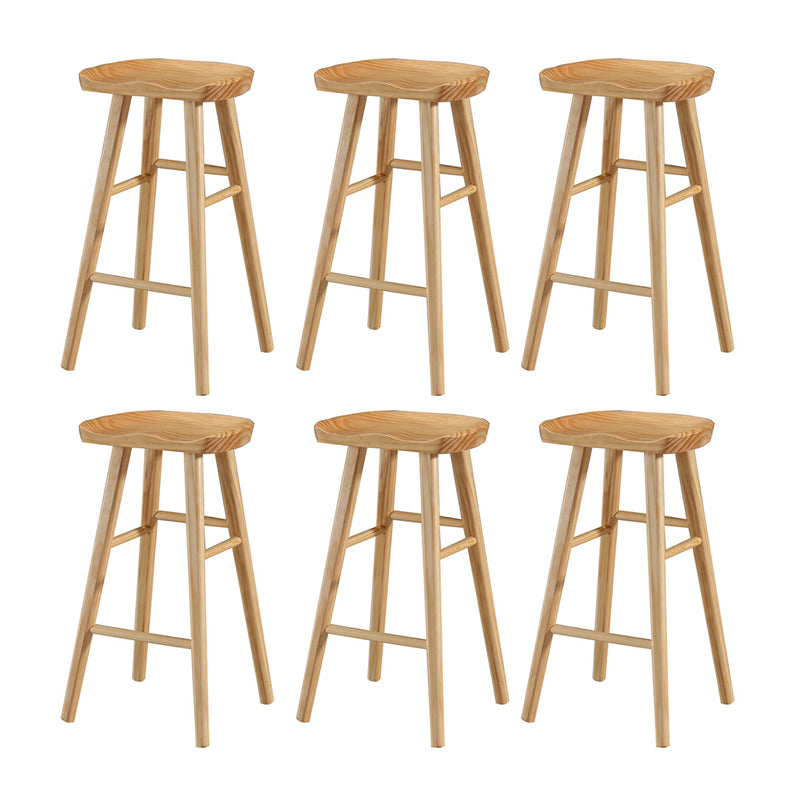 Contemporary Wood Stool Wood Counter Stool in Matte Finish for Indoor