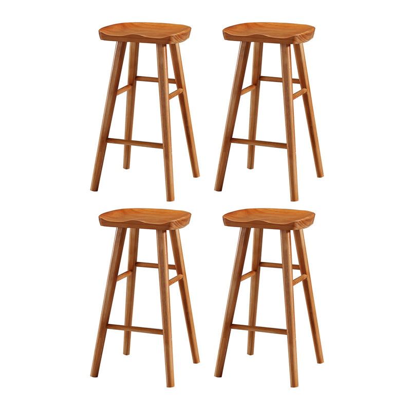 Contemporary Wood Stool Wood Counter Stool in Matte Finish for Indoor