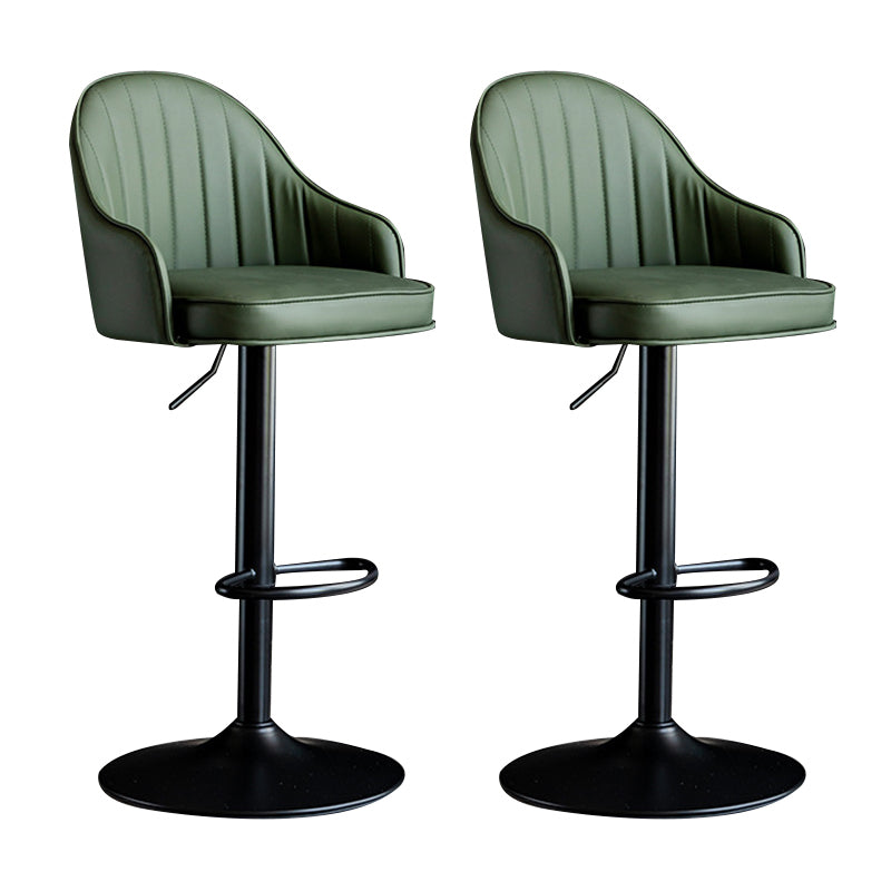 Scandinavian Metal Barstool Adjustable Low Back PU Leather Barstools