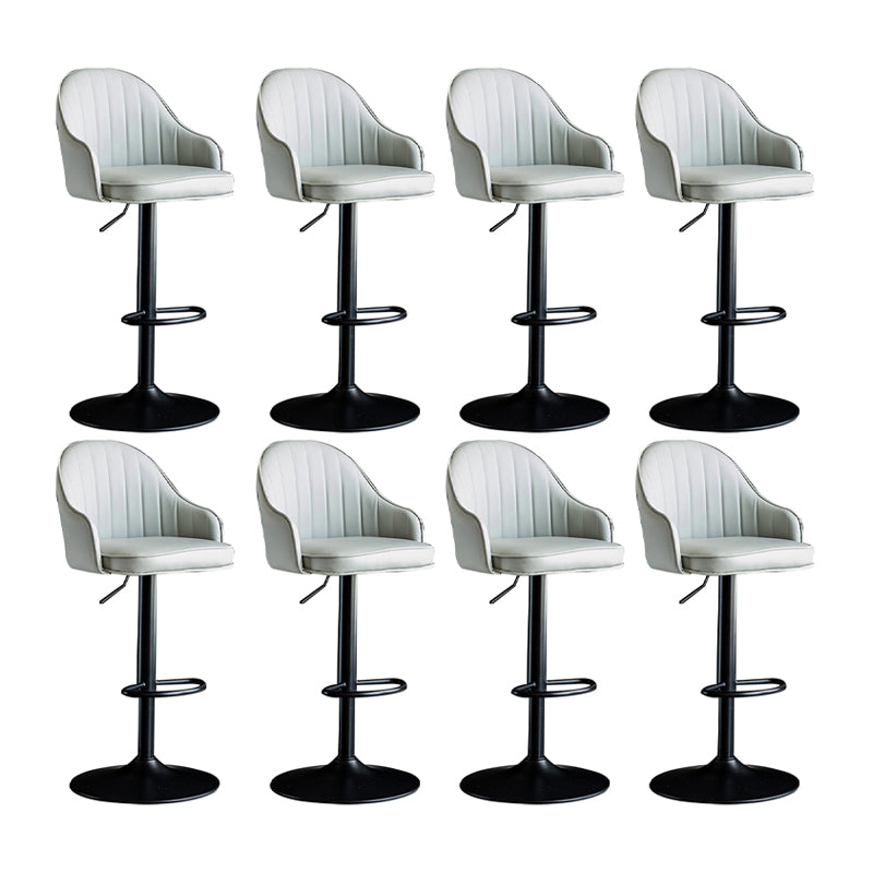 Scandinavian Metal Barstool Adjustable Low Back PU Leather Barstools