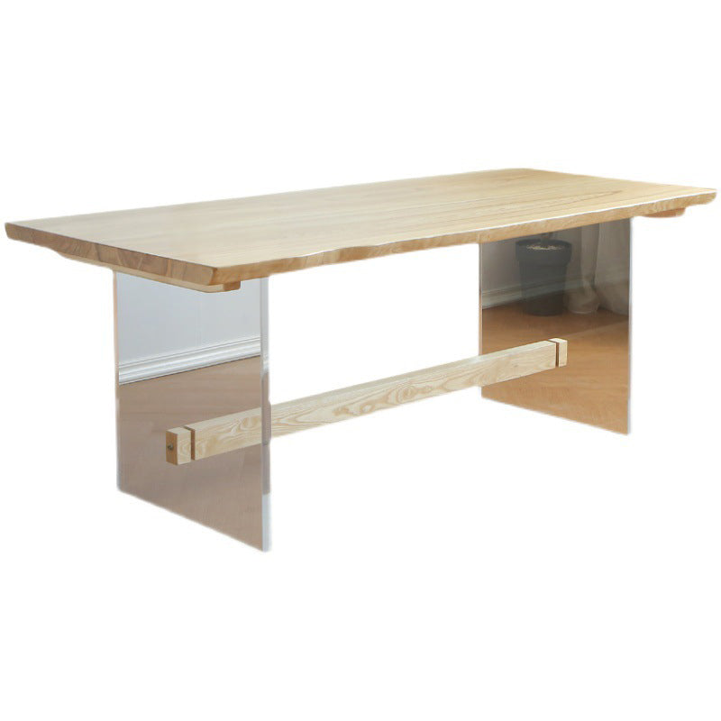 Rectangle Dining Table Contemporary Style Solid Wood Natural Dinner Table