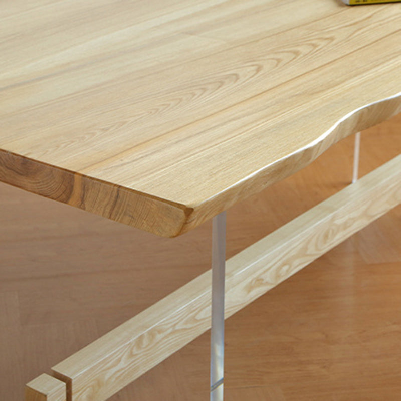 Rectangle Dining Table Contemporary Style Solid Wood Natural Dinner Table