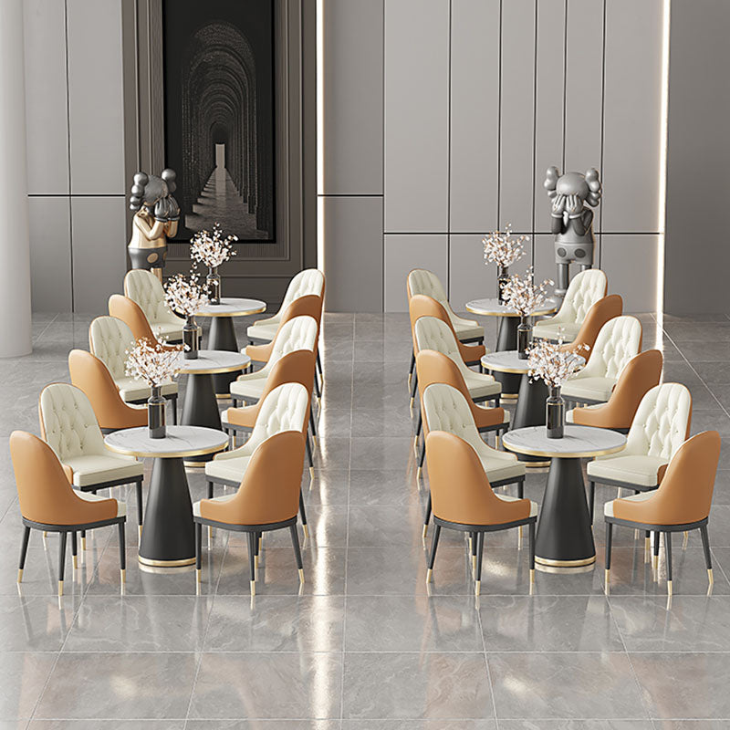 Modern Style Dining Table White Top Sintered Stone Table for Dining Room