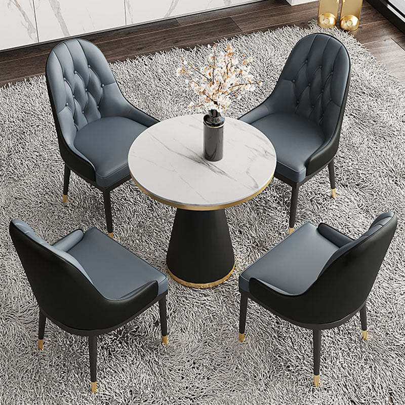 Modern Style Dining Table White Top Sintered Stone Table for Dining Room