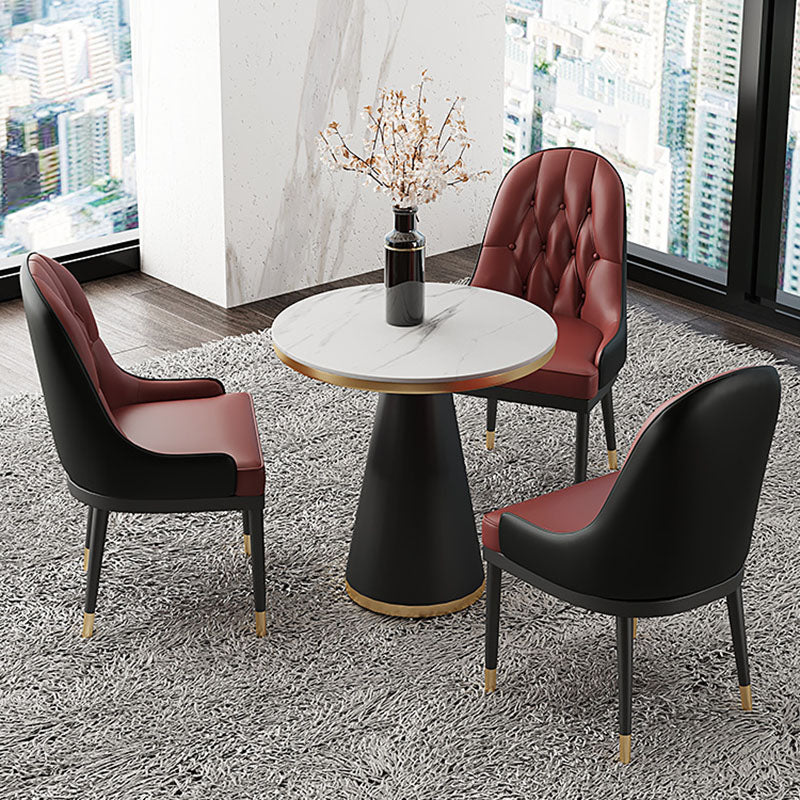 Modern Style Dining Table White Top Sintered Stone Table for Dining Room