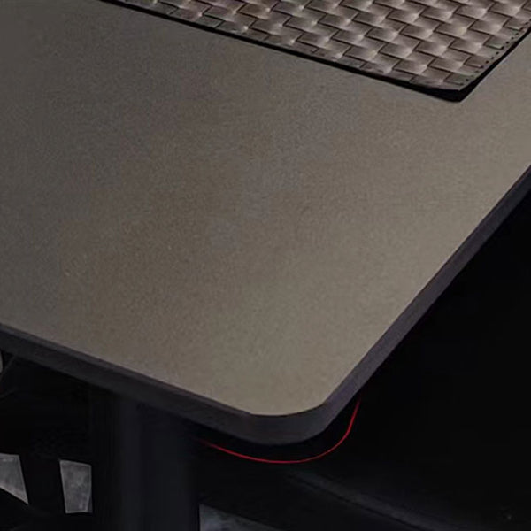 Rectangle Sintered Stone Kitchen Table Modern Black Dining Room Table