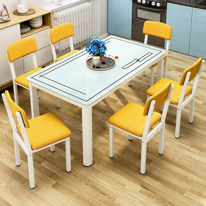 Modern Glass Dinning Table Rectangle Dining Table for Kitchen