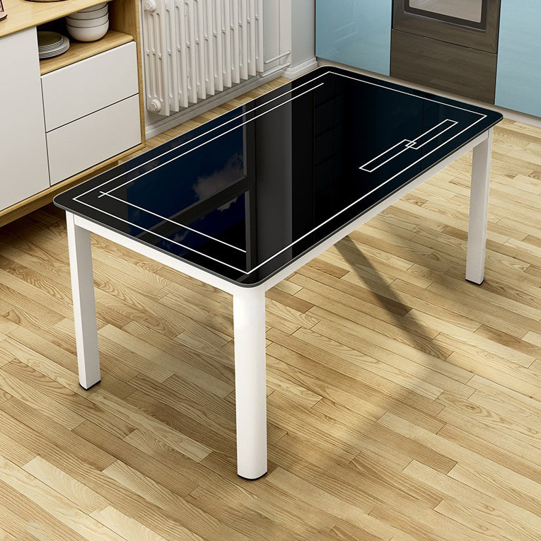 Modern Glass Dinning Table Rectangle Dining Table for Kitchen