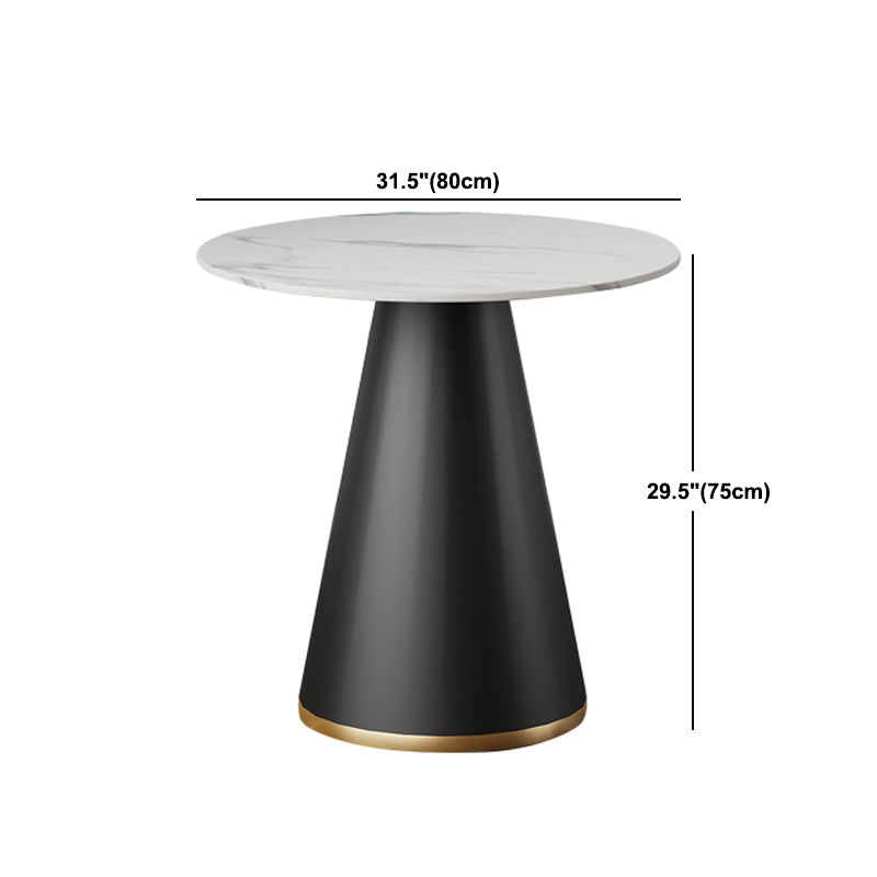 Modern Style Dining Table Sintered Stone Table with Metal Base