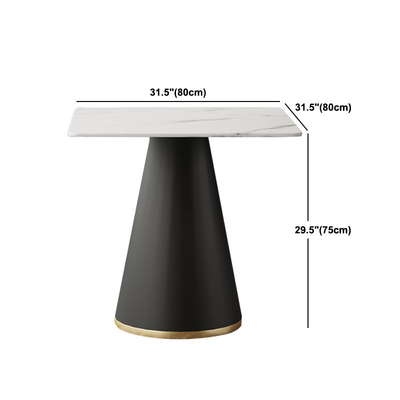 Modern Style Dining Table Sintered Stone Table with Metal Base