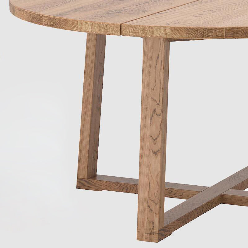 Contemporary Style Dining Table Solid Wood Round Natural Dinner Table for Home Kitchen