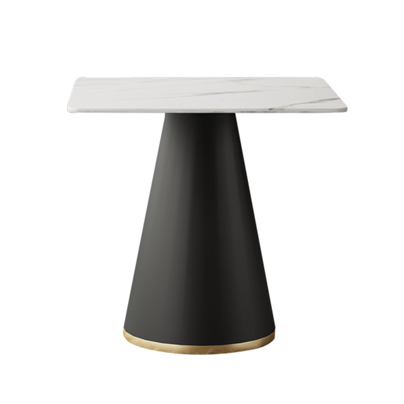 Modern Style Dining Table Sintered Stone Table with Metal Base for Dining Room