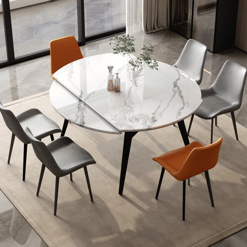 White Stone Dining Site Table Modern Round 4 Legs Dining Table