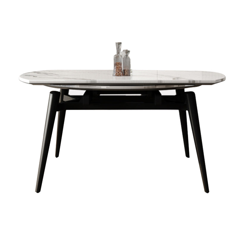 White Stone Dining Site Table Modern Round 4 Legs Dining Table