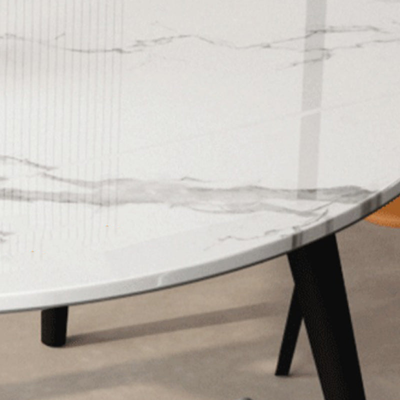 White Stone Dining Site Table Modern Round 4 Legs Dining Table