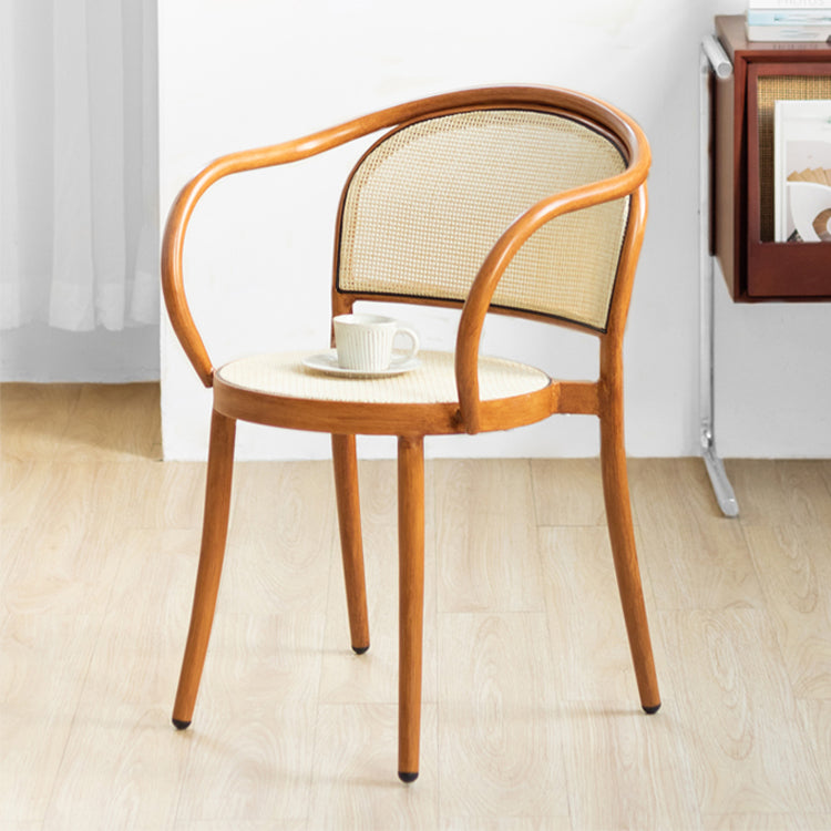 Modern Style Chairs Dining Stackable Arm Chair with Wooden Legs for Kitchen