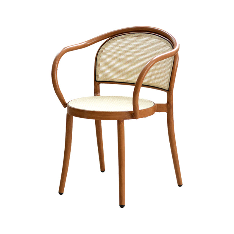 Modern Style Chairs Dining Stackable Arm Chair with Wooden Legs for Kitchen