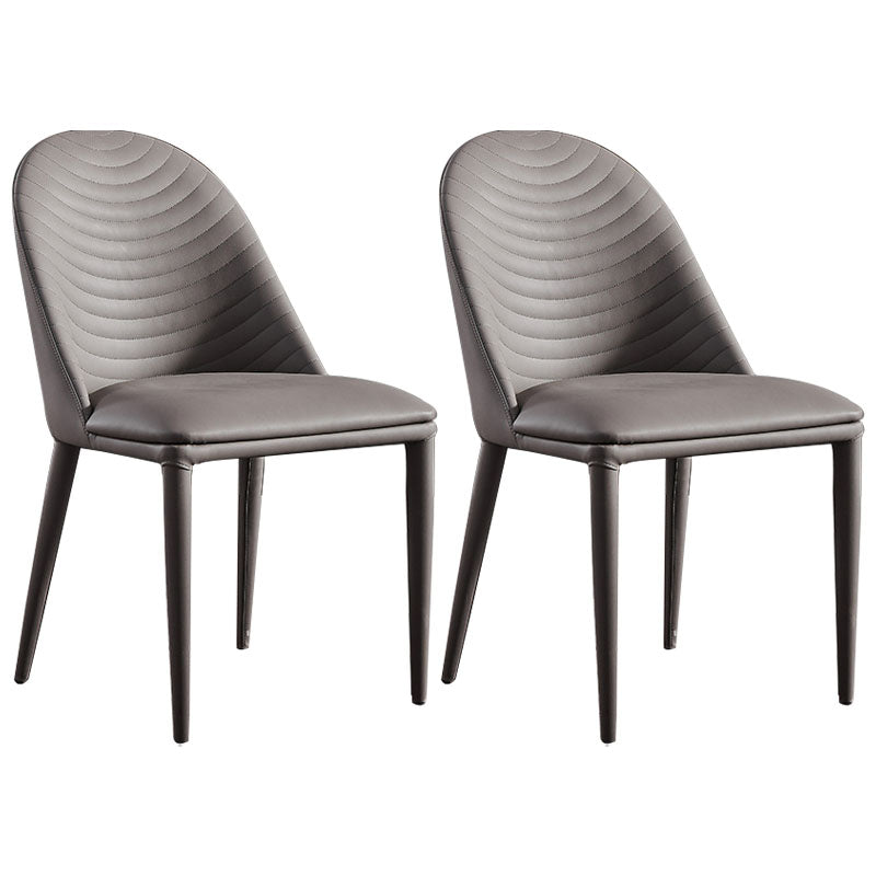 Parsons Matte Finish Dining Chair Designer Style Leather Meeting Room Side Chair