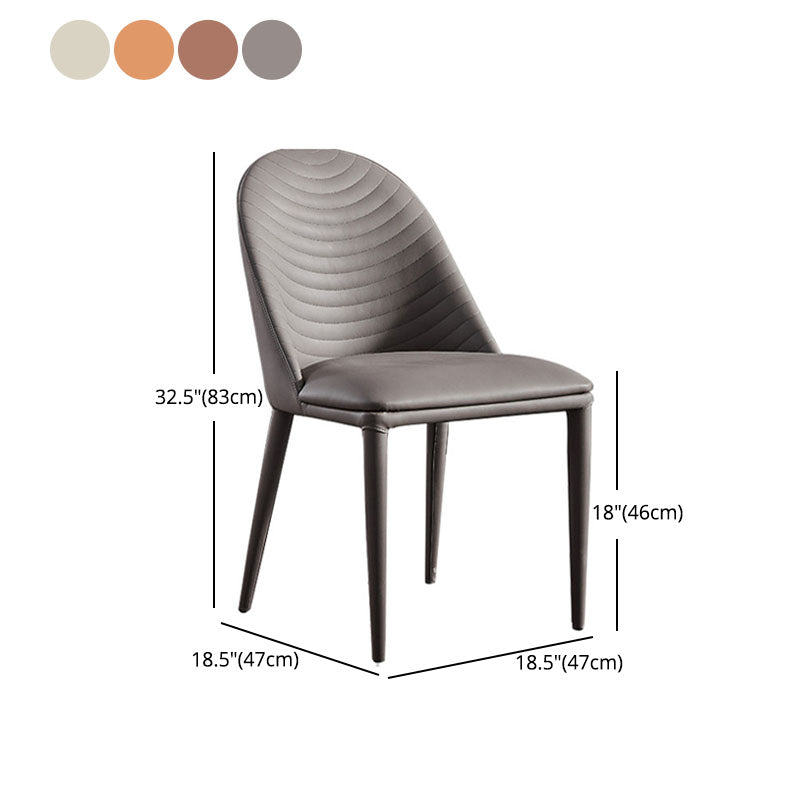 Parsons Matte Finish Dining Chair Designer Style Leather Meeting Room Side Chair