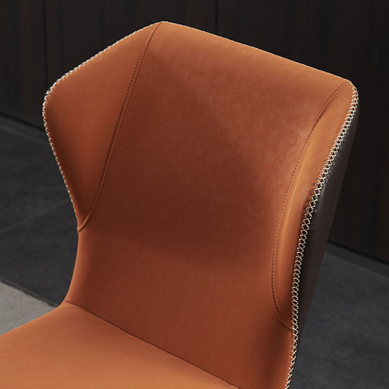 Industrial Style Faux Leather Chairs Wingback Parsons Chair for Home