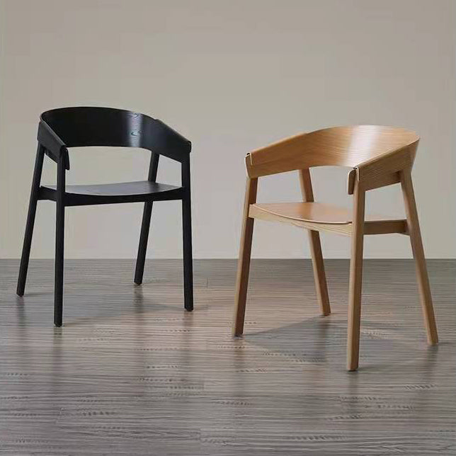 Traditional Open Back Chairs Dining Arm Chair with Wooden Legs for Kitchen