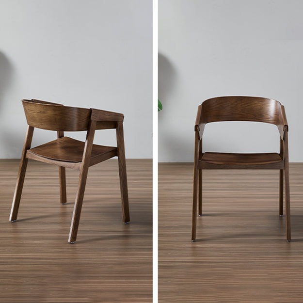 Traditional Open Back Chairs Dining Arm Chair with Wooden Legs for Kitchen