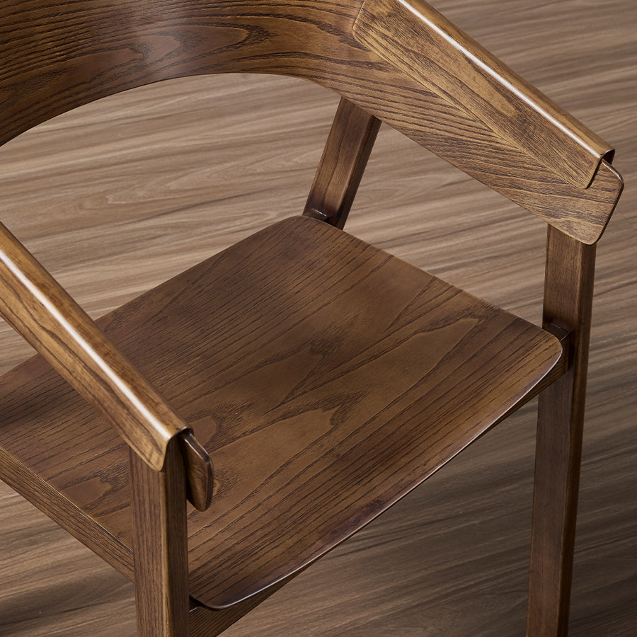 Traditional Open Back Chairs Dining Arm Chair with Wooden Legs for Kitchen