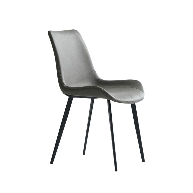 Industrial Faux Leather Dining Chairs Solid Back Chair for Kitchen