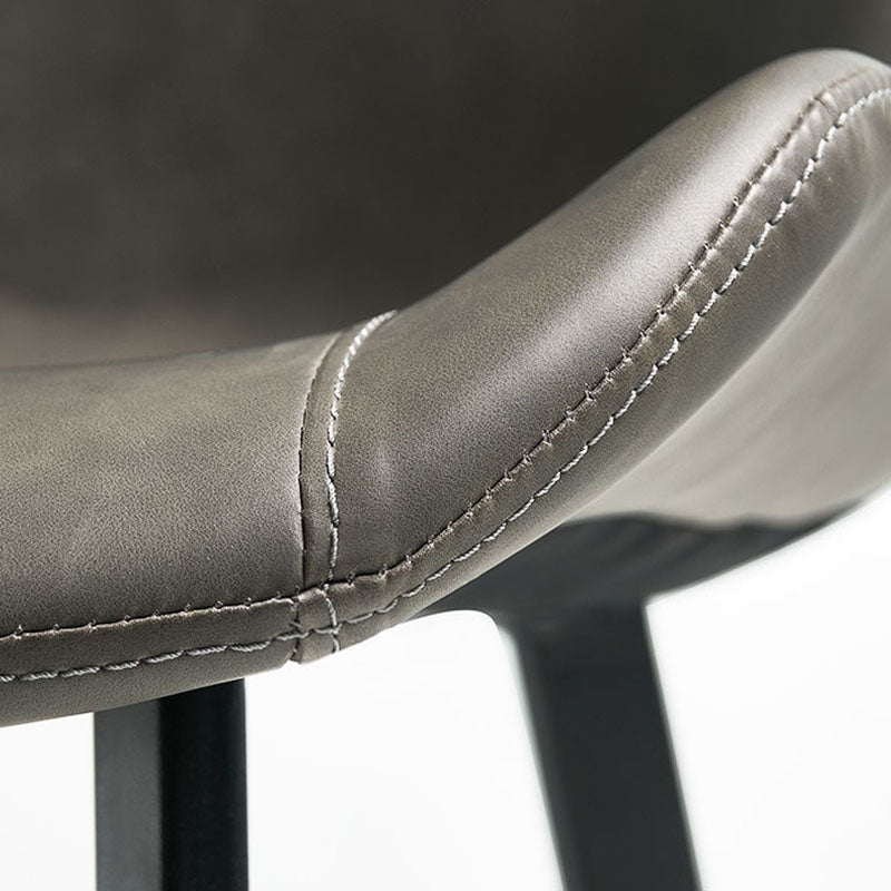 Industrial Faux Leather Dining Chairs Solid Back Chair for Kitchen