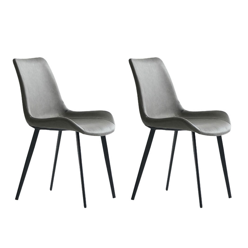 Industrial Faux Leather Dining Chairs Solid Back Chair for Kitchen