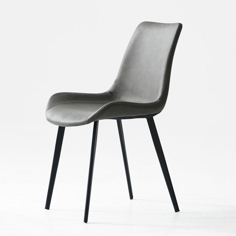 Industrial Faux Leather Dining Chairs Solid Back Chair for Kitchen