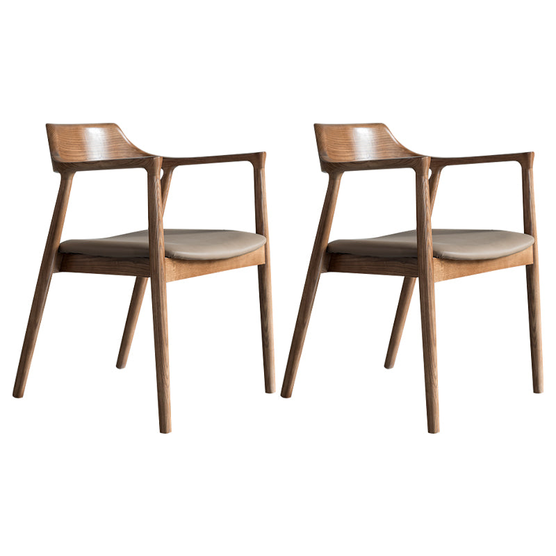 Traditional Style Open Back Chair Dining Arm Chair with Wooden Legs for Kitchen