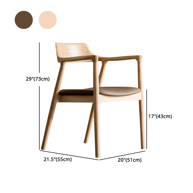 Traditional Style Open Back Chair Dining Arm Chair with Wooden Legs for Kitchen