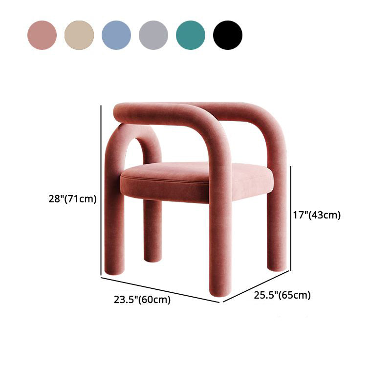 Matte Finish Open Dining Chair Designer Style Living Room Velvet Arm Chair