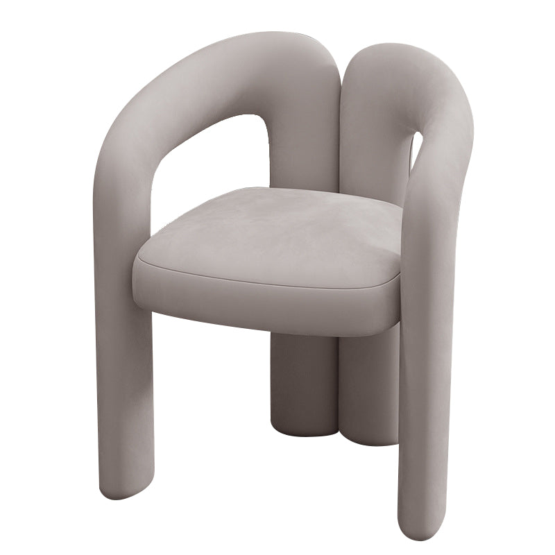 Matte Finish Open Dining Chair Designer Style Home Velvet Arm Chair