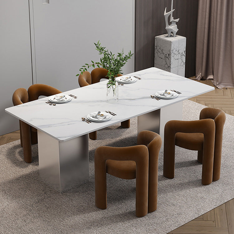 Matte Finish Open Dining Chair Designer Style Home Velvet Arm Chair