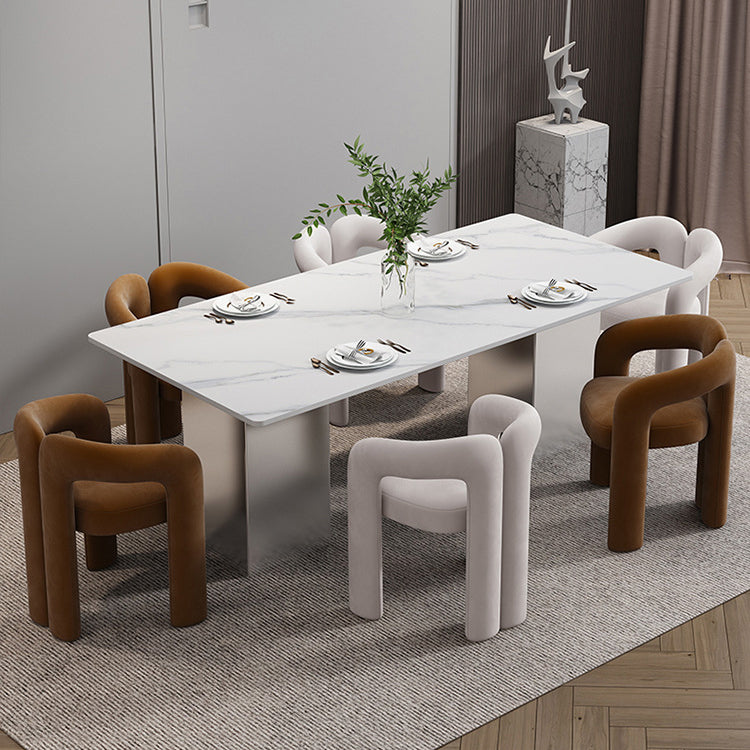 Matte Finish Open Dining Chair Designer Style Home Velvet Arm Chair