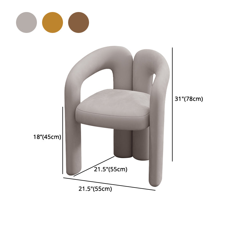 Matte Finish Open Dining Chair Designer Style Home Velvet Arm Chair
