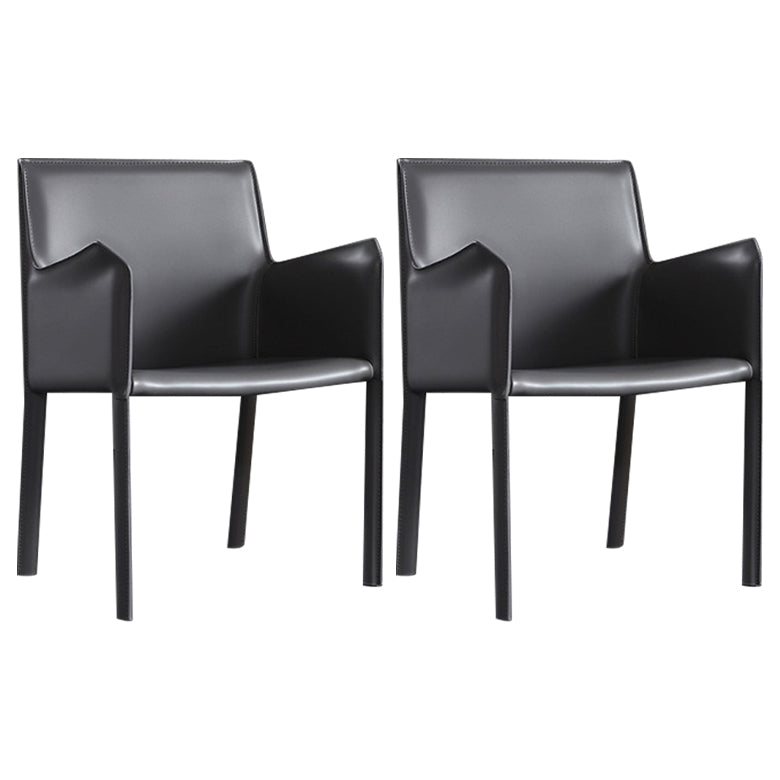 Matte Finish Solid Back Chair Designer Style Home Leather Arm Chair