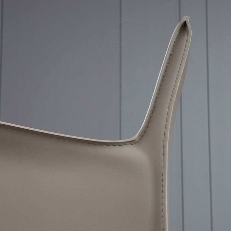 Matte Finish Solid Back Chair Designer Style Home Leather Arm Chair