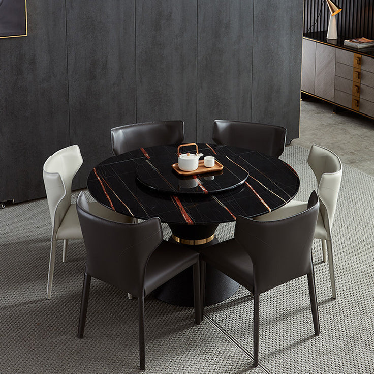 Matte Finish Wingback Dining Chair Designer Style Meeting Room Leather Side Chair