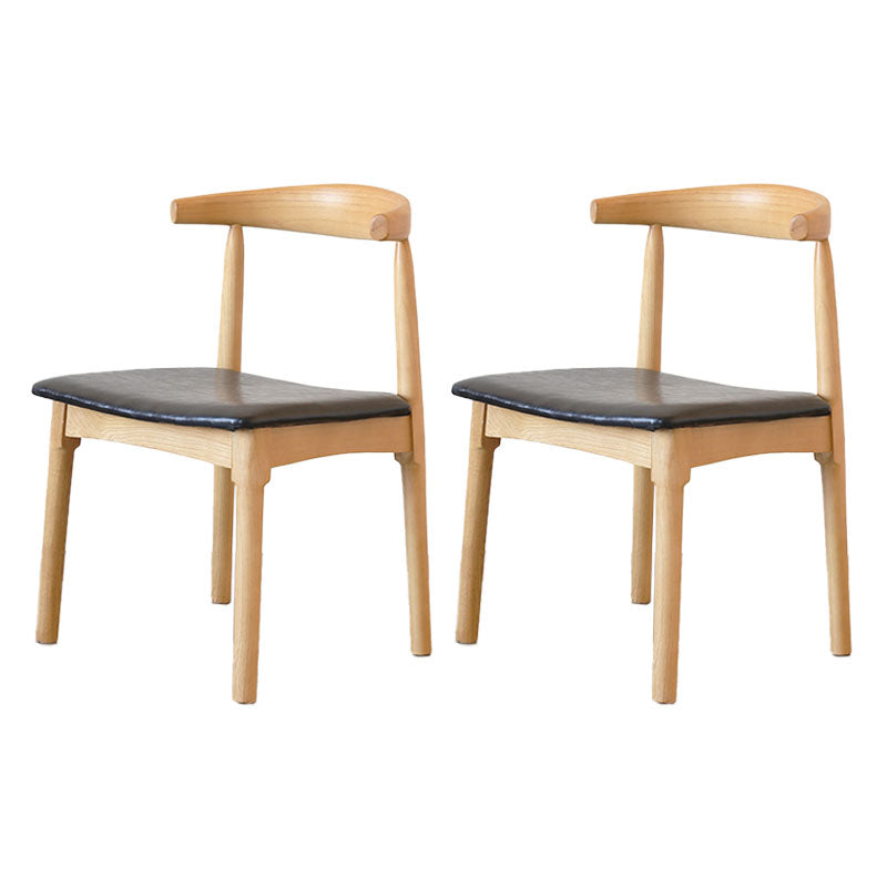 PU Leather Dining Chairs Industrial Design Open Back Dining Side Chair